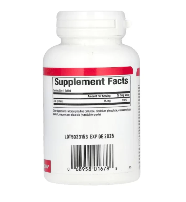 Natural Factors, Zinc Citrate, 15 mg, 90 Tablets