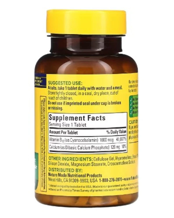 Nature Made, B12, Time Release, 1,000 mcg, 160 Tablets