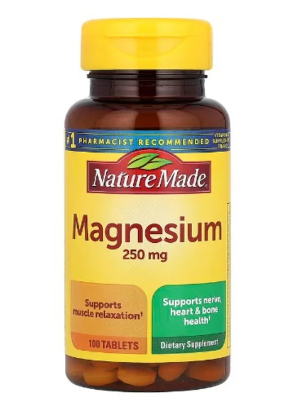 Nature Made, Magnesium, 250 mg, 100 Tablets