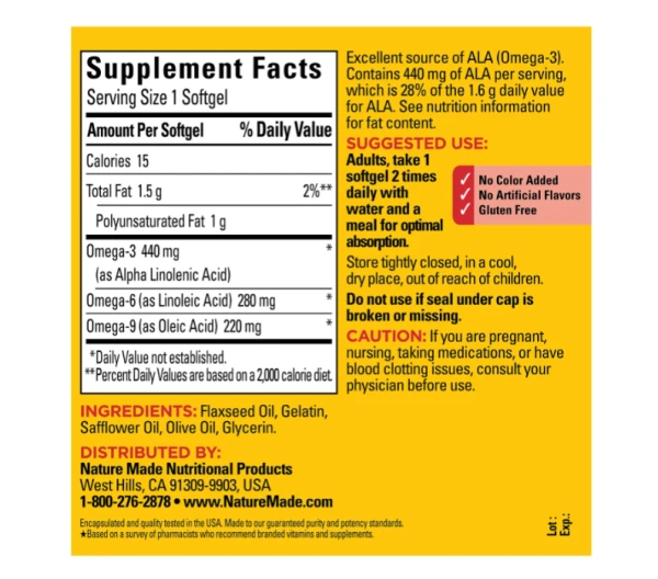 Nature Made, Triple Omega, Omega 3-6-9, 150 Softgels