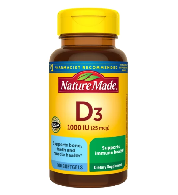 Nature Made Vitamin D3 -1000 IU - 180 Softgels