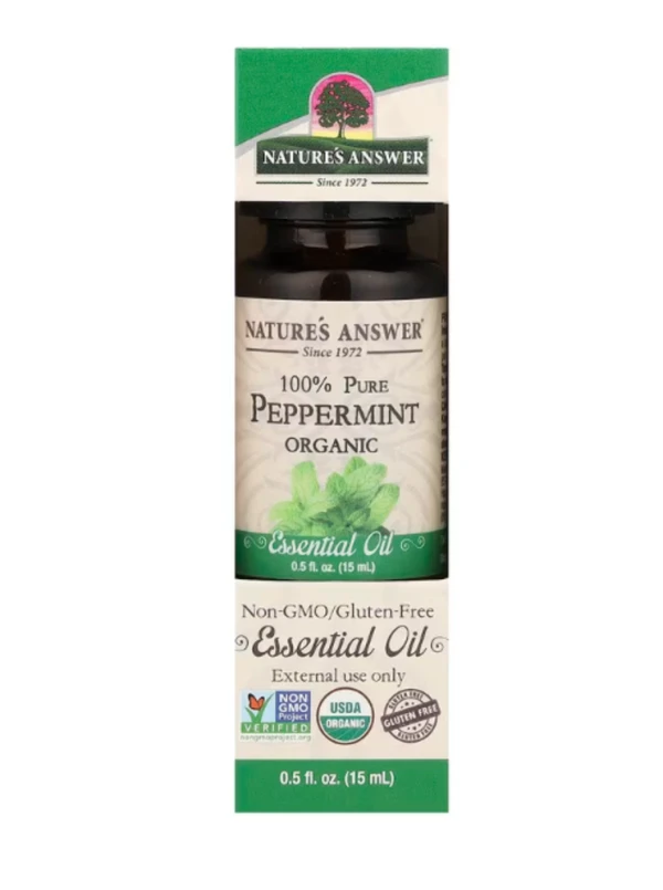 Nature's Answer, 100% Pure Organic Essential Oil, Peppermint, 0.5 fl oz (15 ml)