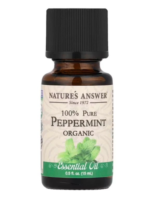 Nature's Answer, 100% Pure Organic Essential Oil, Peppermint, 0.5 fl oz (15 ml)
