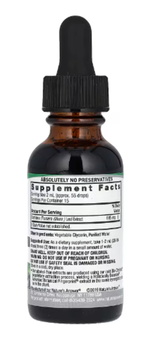 Nature's Answer, Damiana Extract, Alcohol-Free, 2,500 mg, 1 fl oz (30 ml)