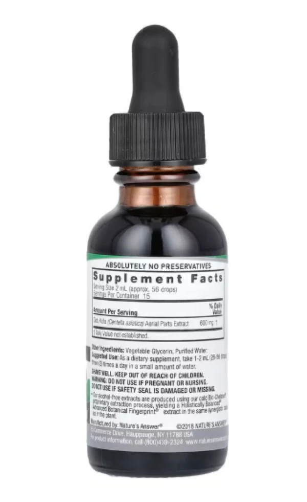 Nature's Answer, Gotu Kola Extract, Alcohol-Free, 2,000 mg, 1 fl oz (30 ml)