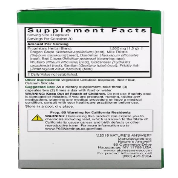 Nature's Answer, Liver Support, 1,500 mg, 90 Vegetarian Capsules (500 mg per Capsule)