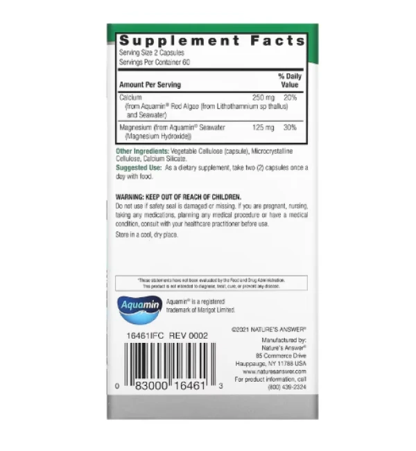 Nature's Answer, Marine Based Cal-Mag, 120 Vegetarian Capsules