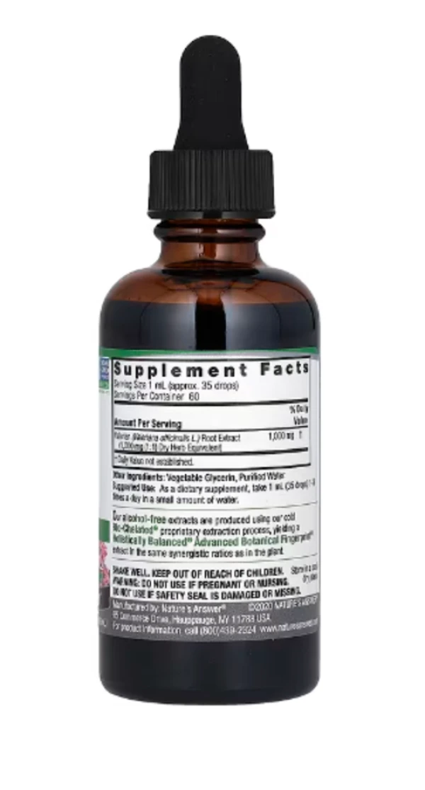 Nature's Answer, Valerian, Fluid Extract, Alcohol-Free, 1,000 mg, 2 fl oz (60 ml)