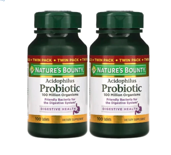 Nature's Bounty, Acidophilus Probiotic, Twin Pack, 100 Tablets Each