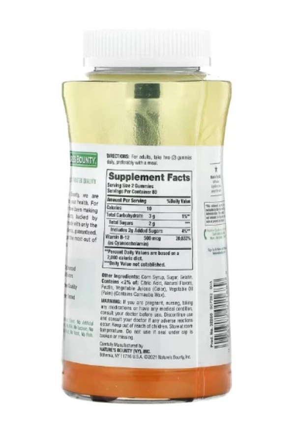 Nature's Bounty, B-12 Gummies, Raspberry, Mixed Berry & Orange, 160 Gummies