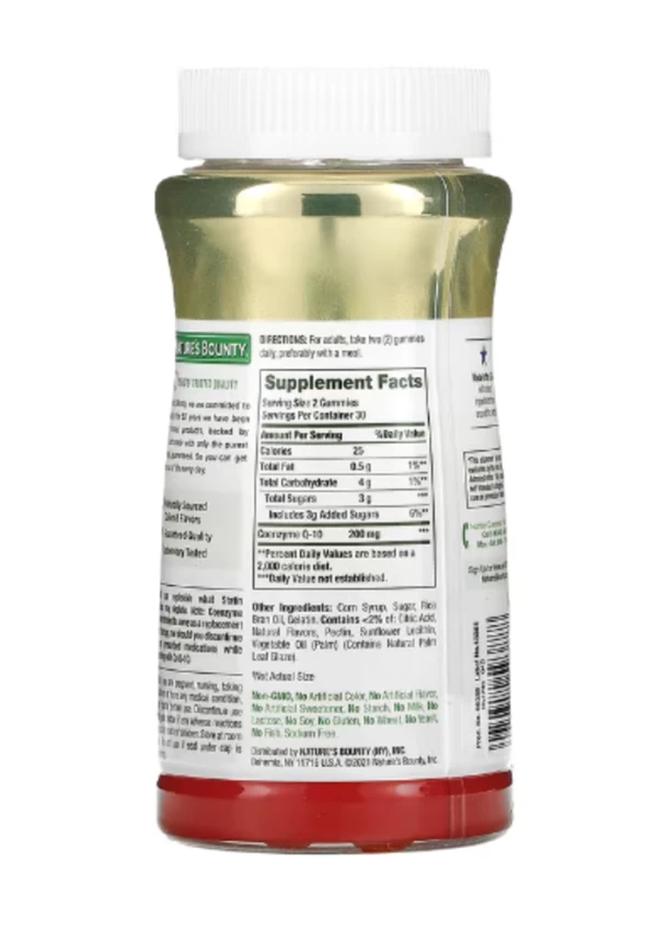 Nature's Bounty, Co Q-10 Gummies, Peach Mango, 200 mg, 60 Gummies (100 mg per Gummy)