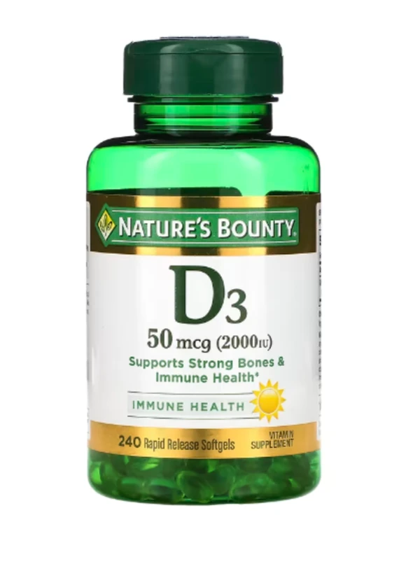 Nature's Bounty, D3, 50 mcg (2,000 IU), 240 Rapid Release Softgels