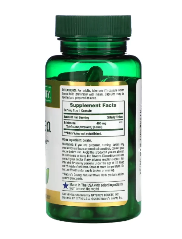 Nature's Bounty, Echinacea, 400 mg, 100 Capsules