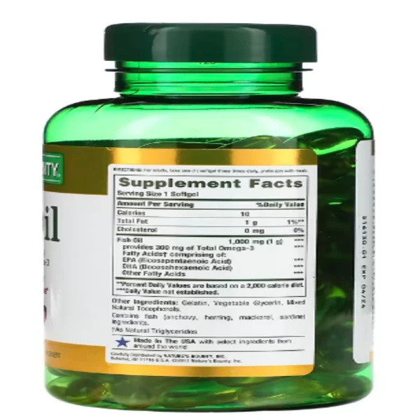 Nature's Bounty, Fish Oil, 1,000 mg, 145 Rapid Release Softgels