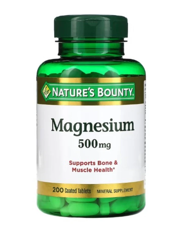 Nature's Bounty, Magnesium, 500 mg, 200 Coated Tablets
