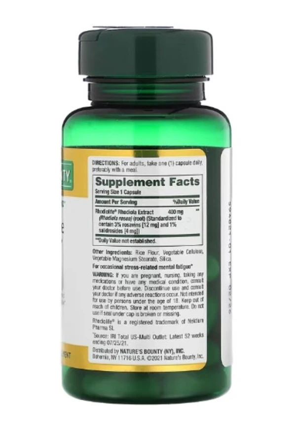 Nature's Bounty, Mental Fatigue & Stress Relief, 400 mg, 30 Capsules