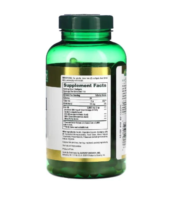 Nature's Bounty, Odor-Less Fish Oil, 1,000 mg, 220 Coated Softgels