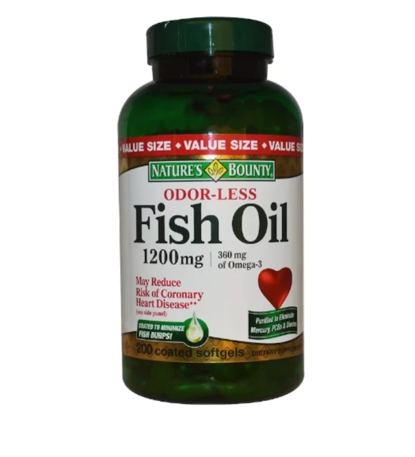 Nature's Bounty, Odor-Less Fish Oil, 1200 mg, 200 Coated Softgels