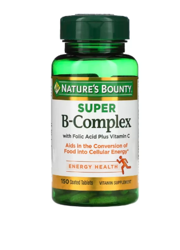 Nature's Bounty, Super B-Complex with Folic Acid Plus Vitamin C, 150 Coated Tablets