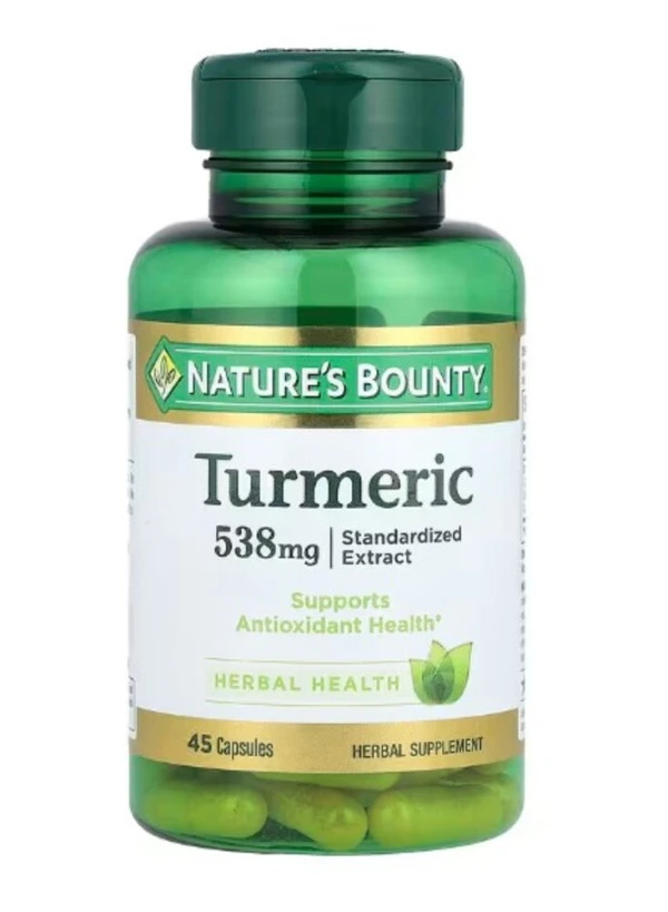 Nature's Bounty, Turmeric, Standardized Extract, 538 mg, 45 Capsules