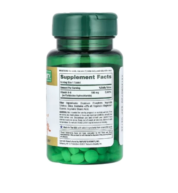 Nature's Bounty, Vitamin B-6, 100 mg, 100 Tablets