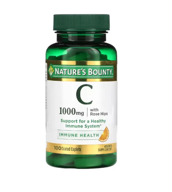 Nature's Bounty, Vitamin C with Rose Hips, 1,000 mg, 100 Coated Caplets