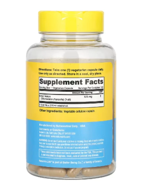 Nature's Life, Bitter Melon, 525 mg, 100 Capsules