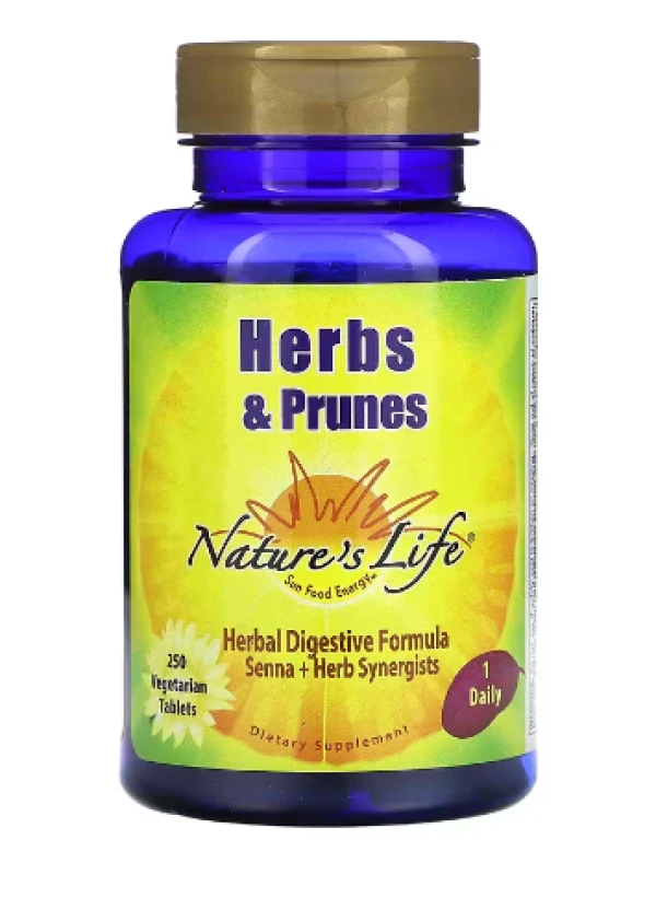 Nature's Life, Herbs & Prunes, 250 Vegetarian Tablets