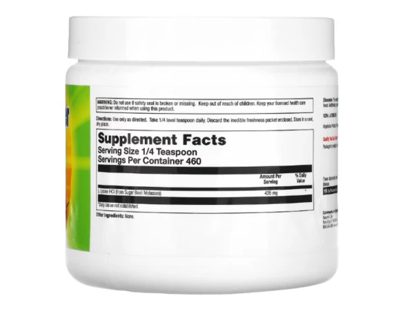Nature's Life, L-Lysine Powder, Unflavored, 200 g