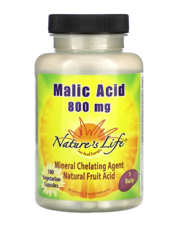 Nature's Life, Malic Acid , 800 mg, 100 Vegetarian Capsules