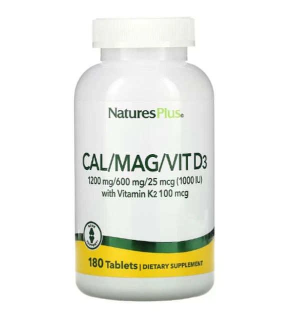 Nature's Plus, Cal/Mag/Vit D3, with Vitamin K2, 180 Tablets