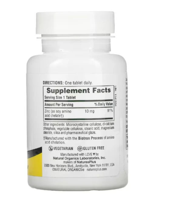 Nature's Plus, Zinc, 10 mg, 90 Tablets