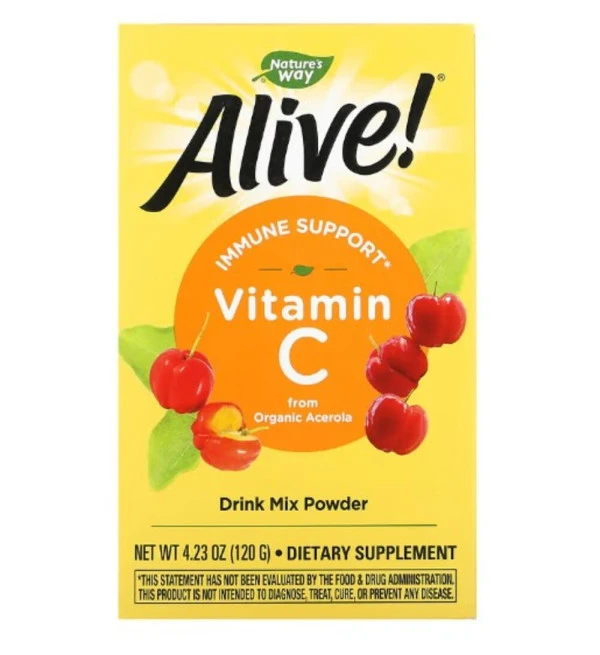 Nature's Way, Alive!, Vitamin C Drink Mix Powder, 4.23 oz (120 g)