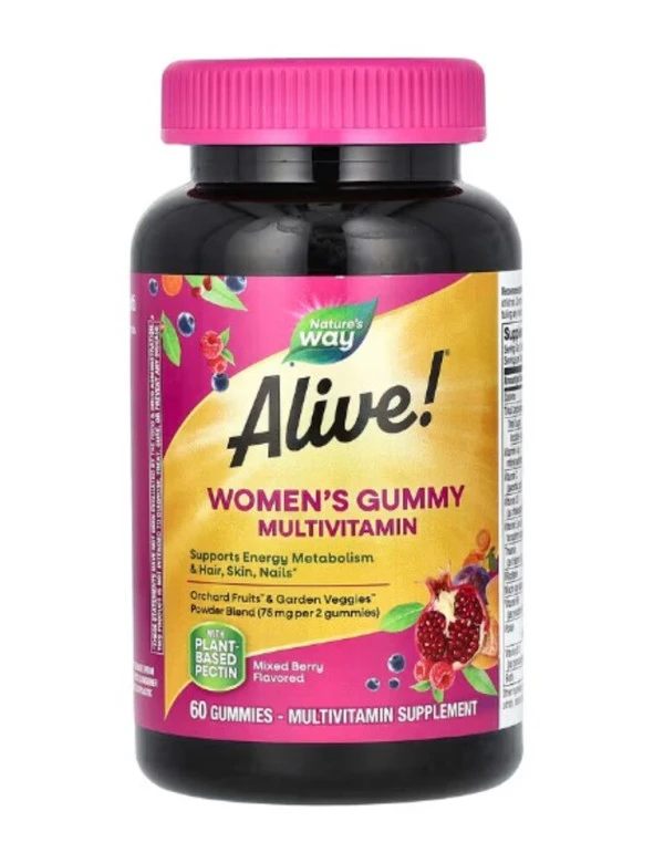 Nature's Way, Alive! Women's Gummy Multivitamin, Mixed Berry , 60 Gummies
