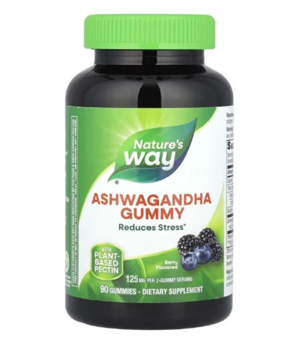Nature's Way, Ashwagandha Gummy, Berry, 125 mg, 90 Gummies
