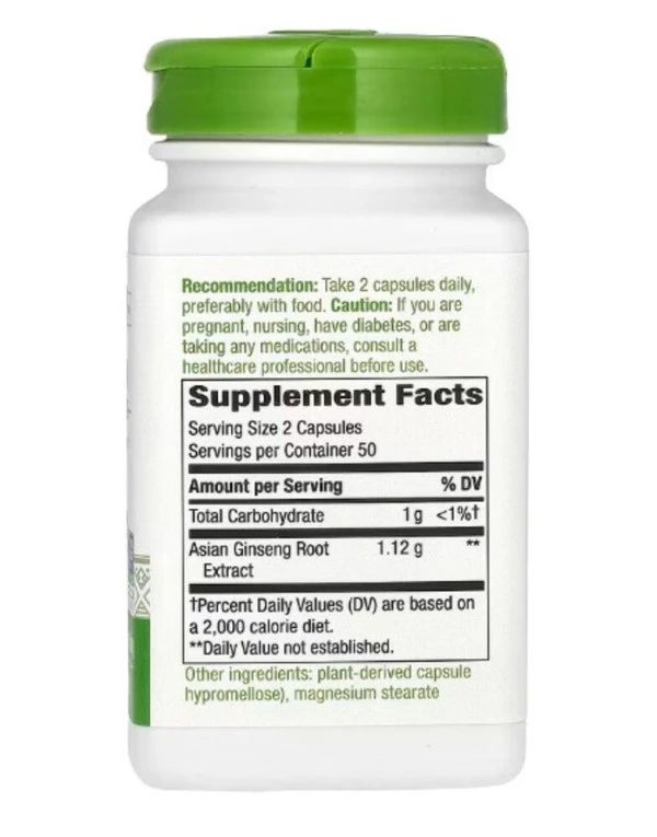 Nature's Way, Asian Ginseng, 1,120 mg, 100 Vegan Capsules (560 mg per Capsule)