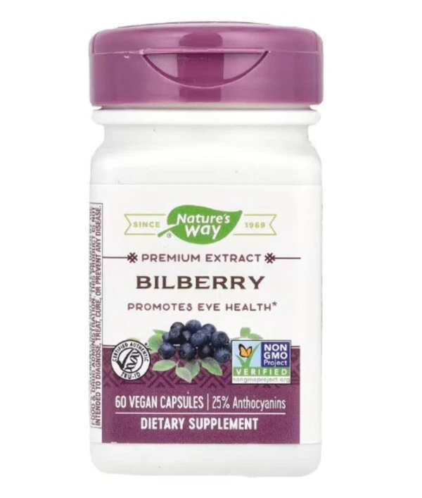 Nature's Way, Bilberry, Premium Extract, 60 Vegan Capsules