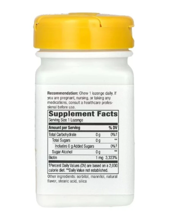 Nature's Way, Biotin, Cherry, 1,000 mcg, 100 Vegan Lozenges