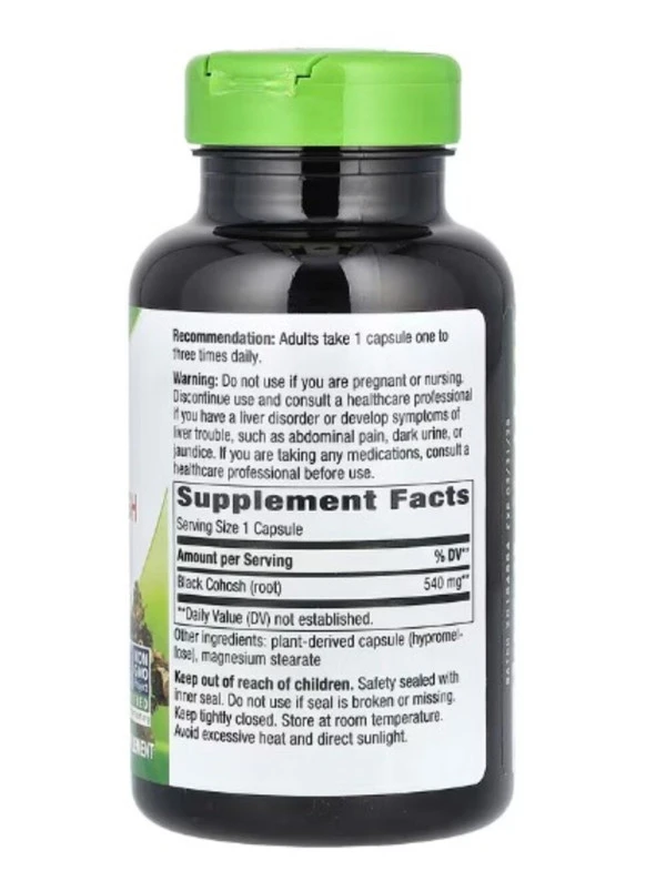 Nature's Way, Black Cohosh Root, 540 mg, 180 Vegan Capsules