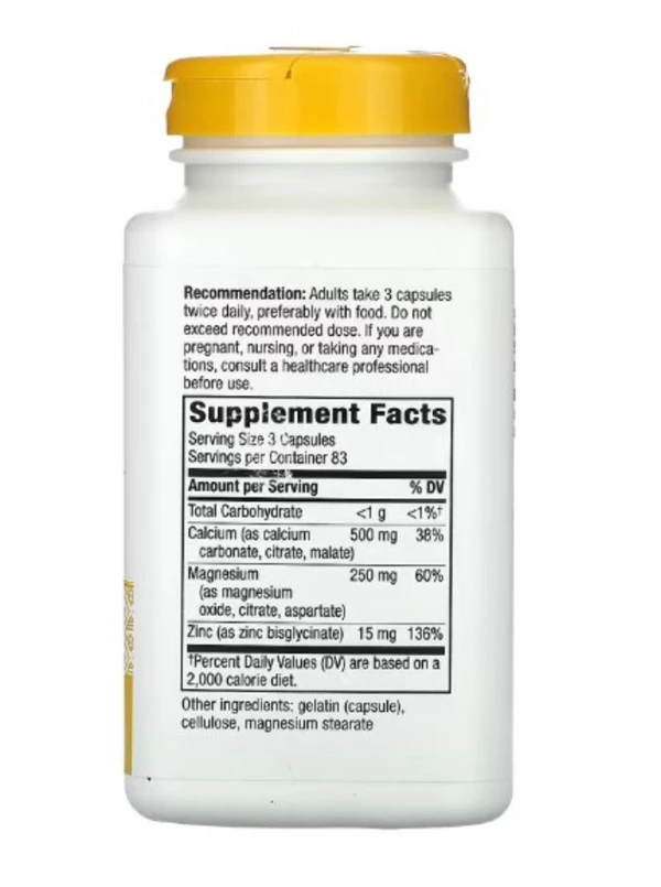Nature's Way, Calcium, Mag & Zinc, Mineral Complex, 765 mg, 250 Capsules