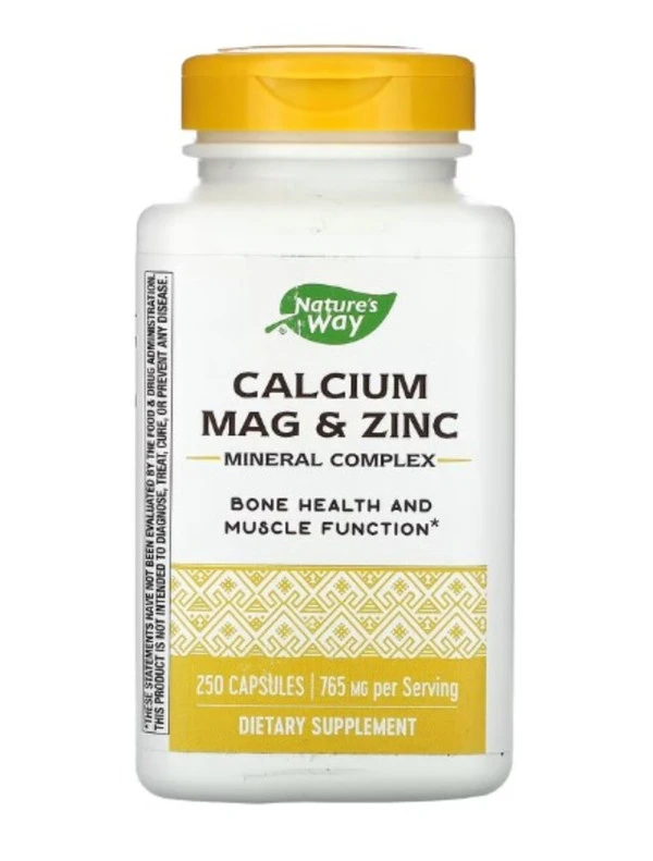 Nature's Way, Calcium, Mag & Zinc, Mineral Complex, 765 mg, 250 Capsules