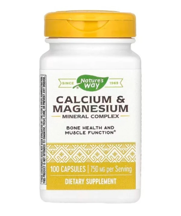 Nature's Way, Calcium & Magnesium Mineral Complex, 750 mg, 100 Capsules (250 mg per Capsule)