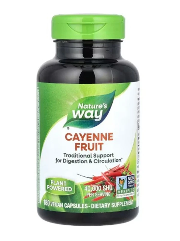 Nature's Way, Cayenne Fruit, 40,000 SHU/g, 180 Vegan Capsules