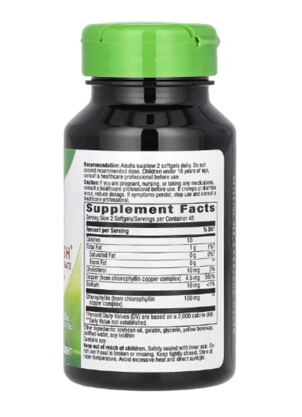 Nature's Way, Chlorofresh, Chlorophyll Concentrate, 100 mg, 90 Softgels (50 mg per Softgel)