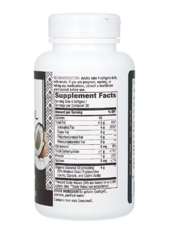 Nature's Way, Coconut Oil, 4,000 mg, 120 Softgels (1,000 mg per Softgel )