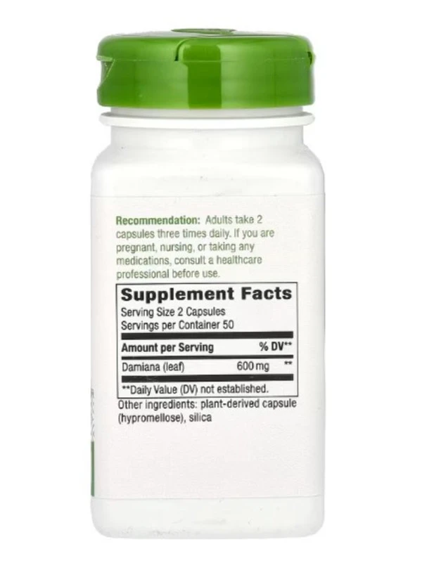 Nature's Way, Damiana Leaves, 600 mg, 100 Vegan Capsules (300 mg per Capsule)