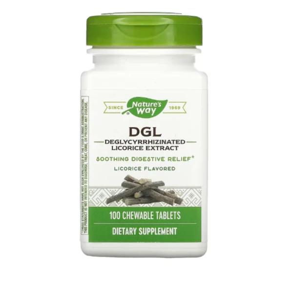 Nature's Way, DGL, Deglycyrrhizinated Licorice Extract, Licorice, 100 Chewable Tablets