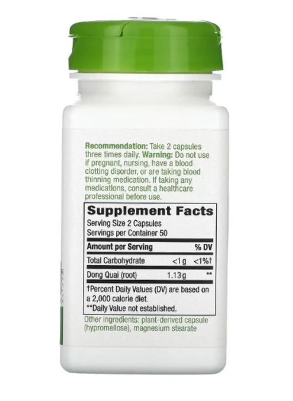 Nature's Way, Dong Quai Root, 1,130 mg, 100 Vegan Capsules (565 mg per Capsule)