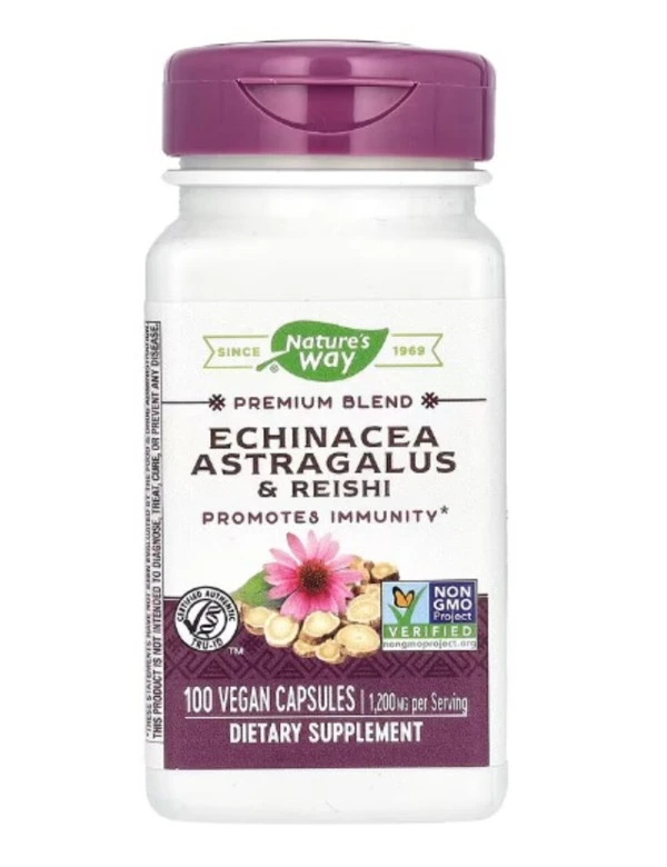 Nature's Way, Echinacea Astragalus & Reishi, 1,200 mg, 100 Vegan Capsules (400 mg per Capsule)