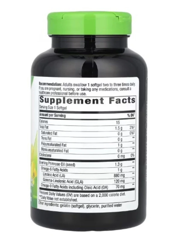 Nature's Way, Evening Primrose, Cold-Pressed Oil, Max Strength, 1,300 mg, 120 Softgels